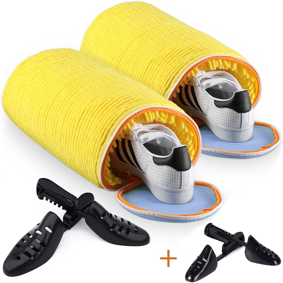 Shoes Laundry Bag Keep Shoes Clean, Shoe Wash Bag for Washing Machine, Reusable and Durable Zipper Shoe Washing Bag, Sneaker Tennis Shoe Cleaner Kit Include Pair of Adjustable Shoe Trees